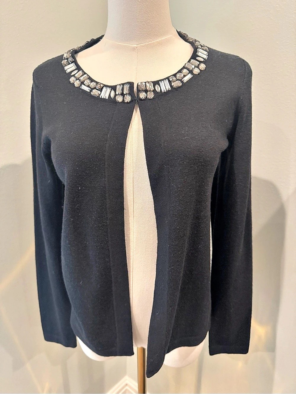 Banana Republic Embellished Neckline Cardigan Black Small